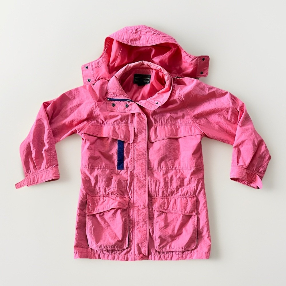 Vintage 90s Eddie Bauer Parka Coat Pink Removable Hood Women's Size Medium‎